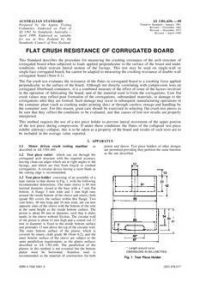 AS 1301.429S: 01/01/1989 Methods of test for pulp and paper (metric units) – Flat crush resistance of corrugated board