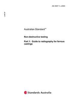 AS 3507.1: 09/16/2003 Non-destructive testing, Part 1: Guide to radiography for ferrous castings