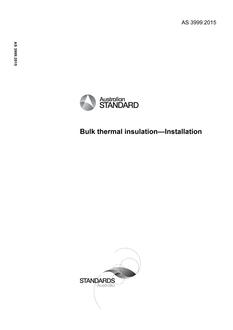 AS 3999: 07/23/2015 Bulk thermal insulation – Installation