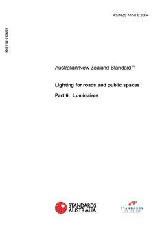 AS/NZS 1158.6: 09/23/2004 Lighting for roads and public spaces, Part 6: Luminaires