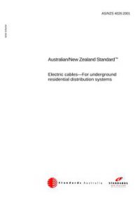 AS/NZS 4026: 05/28/2001 Electric cables – For underground residential distribution systems