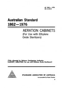 AS 1862: 12/31/1975 Aeration cabinets (for use with ethylene oxide sterilizers)