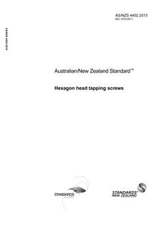 AS/NZS 4402: 08/26/2015 Hexagon head tapping screws AS/NZS 4402: 08/26/2015 Hexagon head tapping screws