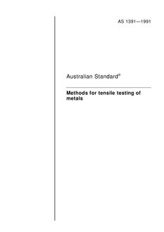AS 1391: 12/31/1990 Methods for tensile testing of metals