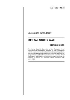 AS 1583: 01/01/1973 Dental sticky wax