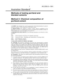 AS 2350.2: 12/31/1990 Methods of testing portland and blended cements – Chemical composition of portland cement