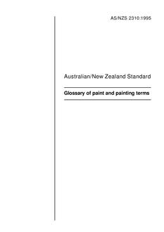 AS/NZS 2310: 02/05/1995 Glossary of paint and painting terms