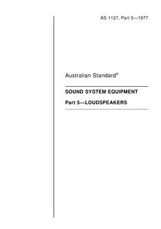 AS 1127.5: 06/30/1977 Sound system equipment, Part 5: Loudspeakers