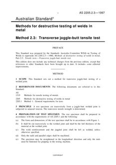 AS 2205.2.3: 01/01/1997 Methods for destructive testing of welds in metal – Transverse joggle-butt tensile test
