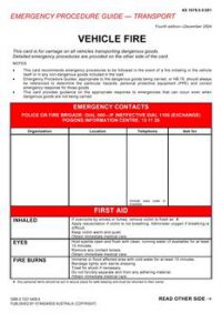 AS 1678.0.0.001: 12/15/2004 Emergency procedure guide – Transport, Part 0.0.001: Vehicle fire