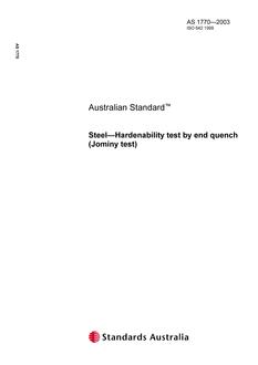 AS 1770: 01/01/2003 Steel – Hardenability test by end quench (Jominy test)