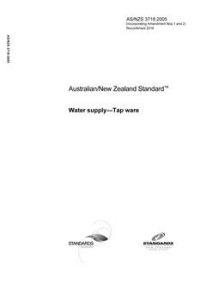 AS/NZS 3718: 06/01/2005 Water supply – Tap ware