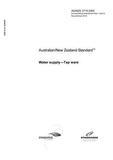 AS/NZS 3718: 06/01/2005 Water supply – Tap ware