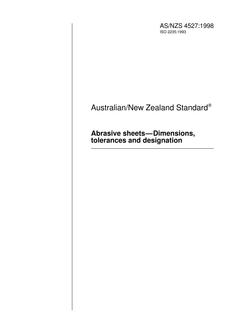 AS/NZS 4527: 01/05/1998 Abrasive sheets – Dimensions, tolerances and designation
