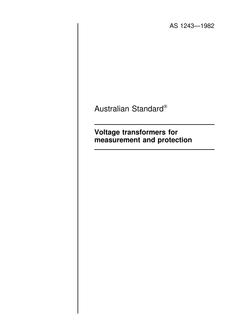 AS 1243: 12/31/1981 Voltage transformers for measurement and protection