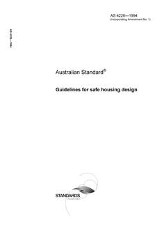 AS 4226: 01/01/1994 Guidelines for safe housing design