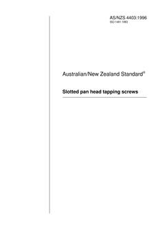 AS/NZS 4403: 06/05/1996 Slotted pan head tapping screws