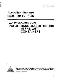 AS 2400.20: 01/01/1982 Packaging – Handling of goods in freight containers