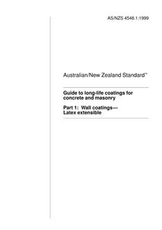 AS/NZS 4548.1: 04/05/1999 Guide to long-life coatings for concrete and masonry, Part 1: Wall coatings – Latex extensible