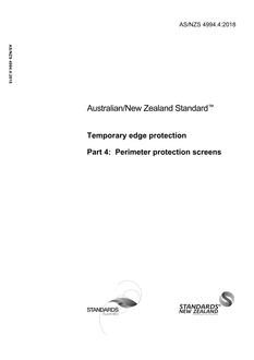 AS/NZS 4994.4: 05/22/2018 Temporary edge protection, Part 4: Perimeter Protection Screens