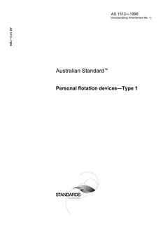 AS 1512: 01/01/1996 Personal flotation devices – Type 1 AS 1512: 01/01/1996 Personal flotation devices – Type 1