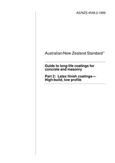 AS/NZS 4548.2: 04/05/1999 Guide to long-life coatings for concrete and masonry, Part 2: Latex finish coatings – High-build, low profile
