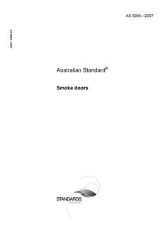 AS 6905: 09/12/2007 Smoke doors AS 6905: 09/12/2007 Smoke doors