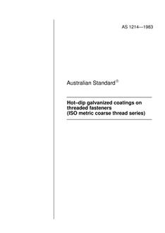 AS 1214: 01/01/1983 Hot-dip galvanized coatings on threaded fasteners (ISO metric coarse thread series)