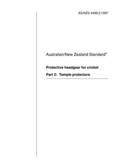 AS/NZS 4499.2: 12/05/1997 Protective headgear for cricket, Part 2: Temple protectors