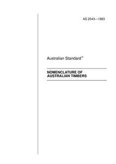 AS 2543: 04/10/1983 Nomenclature of Australian timbers