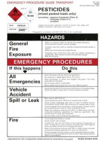 AS 1678.10.001: 11/01/1985 Emergency procedure guide – Transport – Pesticides