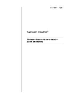 AS 1604: 01/01/1997 Timber – Preservative-treated – Sawn and round
