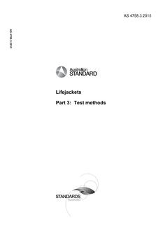 AS 4758.3: 08/13/2015 Lifejackets, Part 3: Test methods