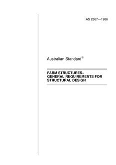 AS 2867: 01/01/1986 Farm structures – General requirements for structural design