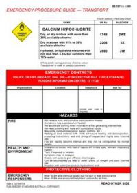 AS 1678.5.1.004: 02/14/2005 Emergency procedure guide – Transport – Calcium hypochlorite