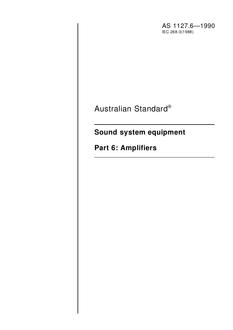 AS 1127.6: 01/01/1990 Sound system equipment – Amplifiers