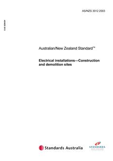 AS/NZS 3012: 01/31/2003 Electrical installations – Construction and demolition sites
