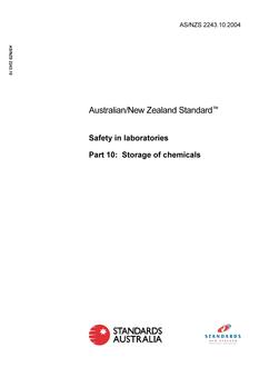 AS/NZS 2243.10: 06/01/2004 Safety in laboratories, Part 10: Storage of chemicals