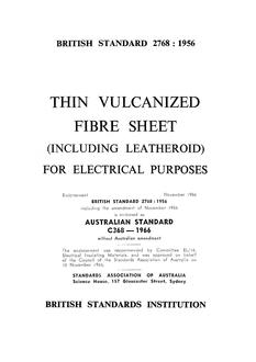 AS C368: 11/10/1966 Thin vuclanized fibre sheet (including leatheroid) for electrical purposes