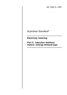 AS 1284.3: 12/31/1990 Electricity metering, Part 3: Induction watthour meters – Energy demand type