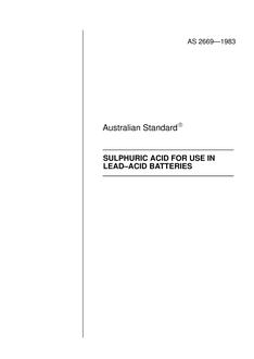 AS 2669: 11/03/1983 Sulphuric acid for use in lead-acid batteries