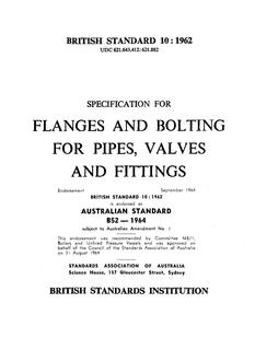 AS B52: 09/01/1964 Flanges and bolting for pipes, valves and fittings