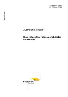 AS 61330: 01/01/2005 High-voltage/low-voltage prefabricated substations