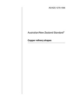 AS/NZS 1279: 04/05/1996 Copper refinery shapes