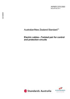 AS/NZS 2373: 10/29/2003 Electric cables – Twisted pair for control and protection circuits