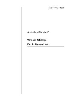 AS 1438.2: 01/05/1998 Wire-coil flat slings, Part 2: Care and use