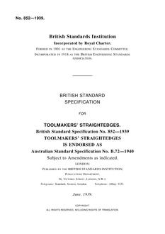 AS B72: 01/01/1940 Toolmakers’ straightedges