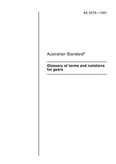 AS 2075: 12/31/1990 Glossary of terms and notations for gears