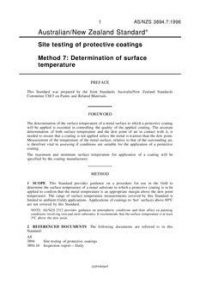 AS/NZS 3894.7: 01/05/1996 Site testing of protective coatings, Method 7: Determination of surface temperature