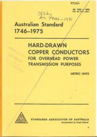 AS 1746: 01/01/1975 Hard-drawn copper conductors for overhead power transmission purposes